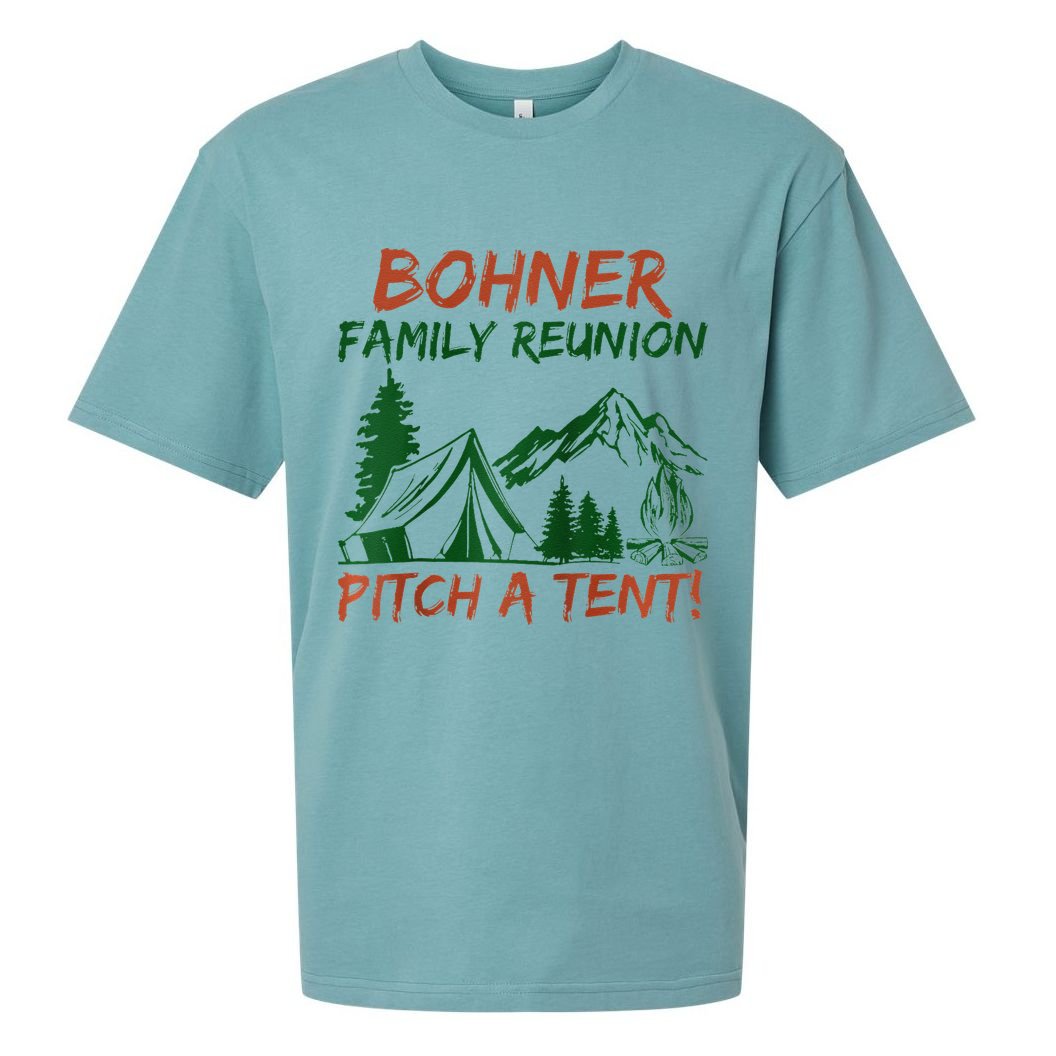 Bohner Family Reunion Pitch A Tent Raglan Gift Sueded Cloud Jersey T-Shirt