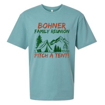 Bohner Family Reunion Pitch A Tent Raglan Gift Sueded Cloud Jersey T-Shirt