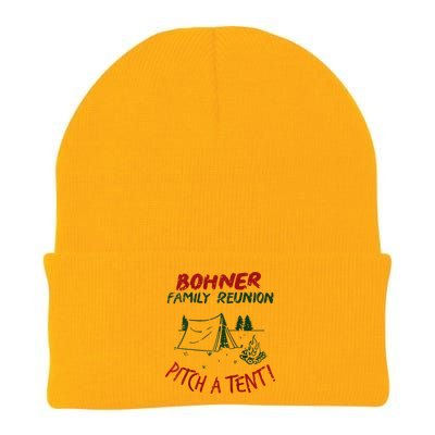 Bohner Family Reunion Pitch A Tent Vintage Raglan Gift Knit Cap Winter Beanie