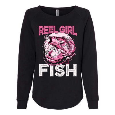 Bass FishingShirt Reel Girl Fish Funny Fisher Womens California Wash Sweatshirt