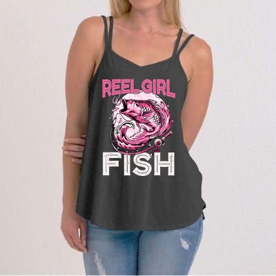 Bass FishingShirt Reel Girl Fish Funny Fisher Women's Strappy Tank