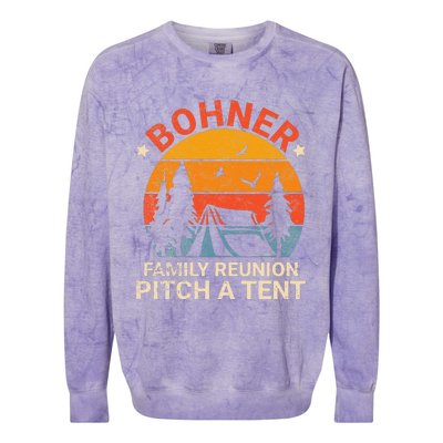 Bohner Family Reunion Pitch A Tent Retro Vintage Colorblast Crewneck Sweatshirt