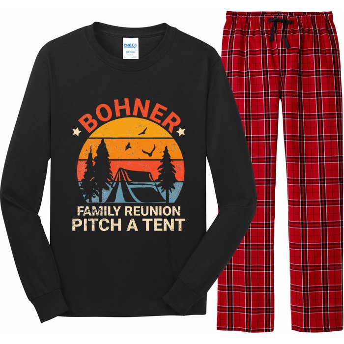 Bohner Family Reunion Pitch A Tent Retro Vintage Long Sleeve Pajama Set