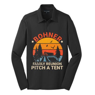 Bohner Family Reunion Pitch A Tent Retro Vintage Silk Touch Performance Long Sleeve Polo