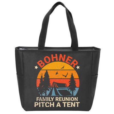 Bohner Family Reunion Pitch A Tent Retro Vintage Zip Tote Bag