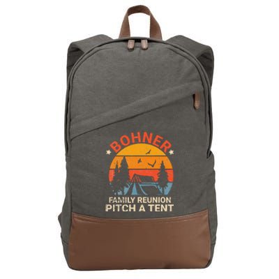 Bohner Family Reunion Pitch A Tent Retro Vintage Cotton Canvas Backpack