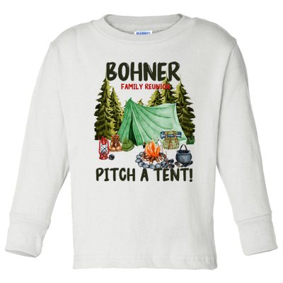 Bohner Family Reunion Pitch A Tent Vintage Toddler Long Sleeve Shirt