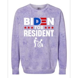 Biden For Resident Funny Anti Biden Colorblast Crewneck Sweatshirt