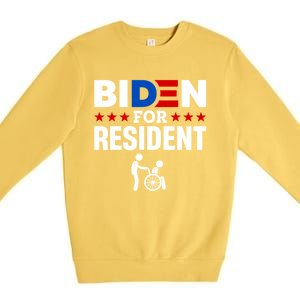 Biden For Resident Funny Anti Biden Premium Crewneck Sweatshirt