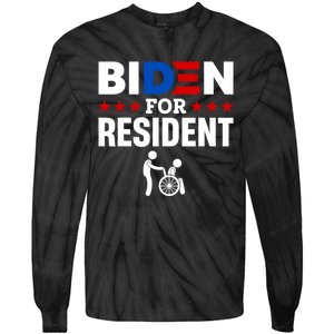 Biden For Resident Funny Anti Biden Tie-Dye Long Sleeve Shirt