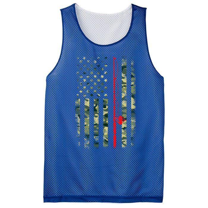 Bass Fishing Rod Camouflage American Flag Fisher Gift Great Gift Mesh Reversible Basketball Jersey Tank