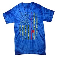 Bass Fishing Rod Camouflage American Flag Fisher Gift Great Gift Tie-Dye T-Shirt