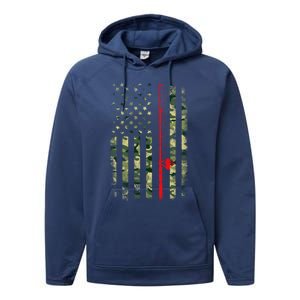 Bass Fishing Rod Camouflage American Flag Fisher Gift Great Gift Performance Fleece Hoodie