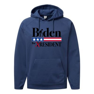 Biden For Resident Funny Anti Biden Performance Fleece Hoodie