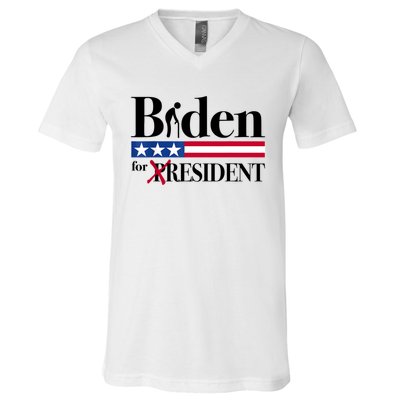 Biden For Resident Funny Anti Biden V-Neck T-Shirt