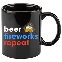Beer Fireworks Repeat Funny 4th Of July Beer Lovers Gifts 11oz C Handle Ceramic Mug