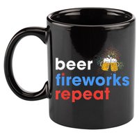 Beer Fireworks Repeat Funny 4th Of July Beer Lovers Gifts 11oz C Handle Ceramic Mug