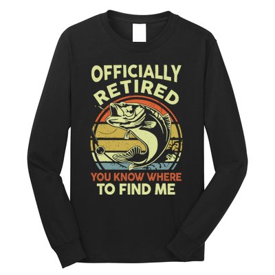 Bass Fish Retire Retirement Funny Grandpa Fishing Long Sleeve Shirt