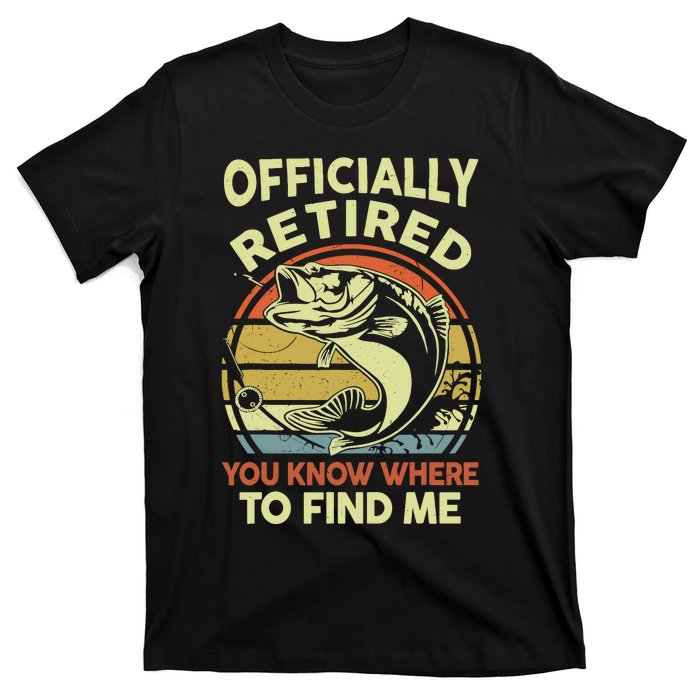 Bass Fish Retire Retirement Funny Grandpa Fishing T-Shirt