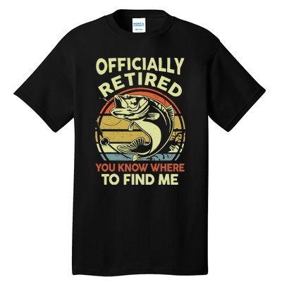 Bass Fish Retire Retirement Funny Grandpa Fishing Tall T-Shirt