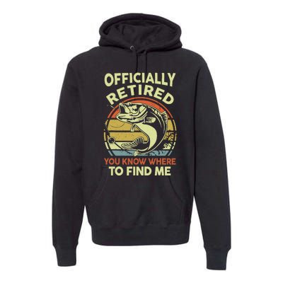 Bass Fish Retire Retirement Funny Grandpa Fishing Premium Hoodie