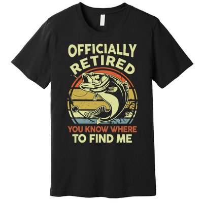 Bass Fish Retire Retirement Funny Grandpa Fishing Premium T-Shirt