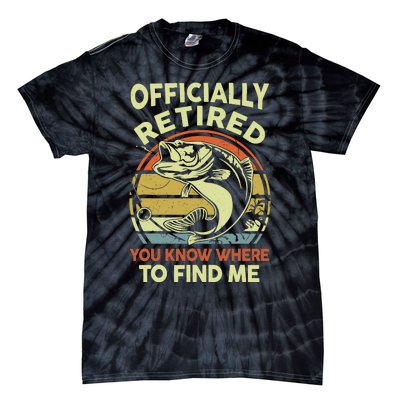 Bass Fish Retire Retirement Funny Grandpa Fishing Tie-Dye T-Shirt