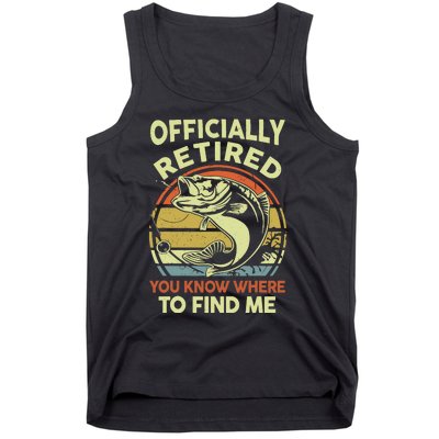 Bass Fish Retire Retirement Funny Grandpa Fishing Tank Top