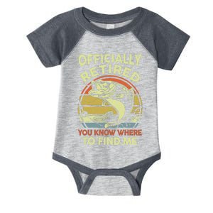 Bass Fish Retire Retirement Funny Grandpa Fishing Infant Baby Jersey Bodysuit