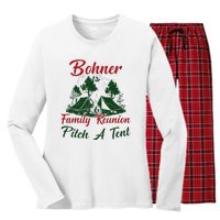 Bohner Family Reunion Pitch A Tent Matching Family Camping Women's Long Sleeve Flannel Pajama Set 