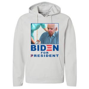 Biden For Resident Funny Biden Nursing Performance Fleece Hoodie