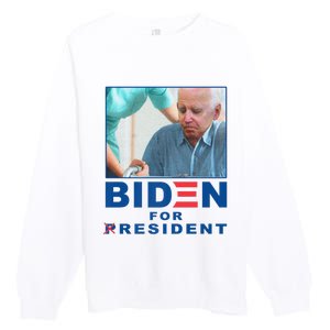 Biden For Resident Funny Biden Nursing Premium Crewneck Sweatshirt