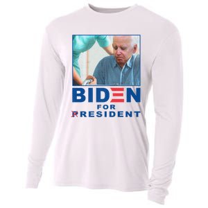 Biden For Resident Funny Biden Nursing Cooling Performance Long Sleeve Crew