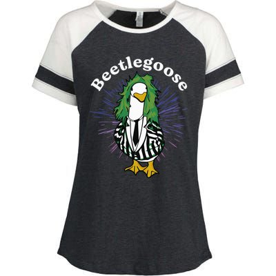 Beetlegoose Funny Silly Goose Spooky Design Funny Goose Costume Music Characters Enza Ladies Jersey Colorblock Tee