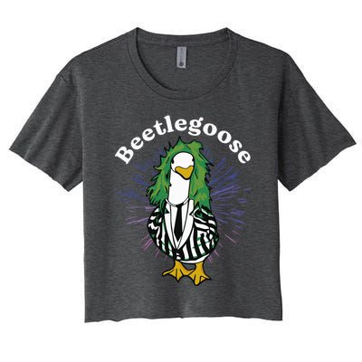 Beetlegoose Funny Silly Goose Spooky Design Funny Goose Costume Music Characters Women's Crop Top Tee