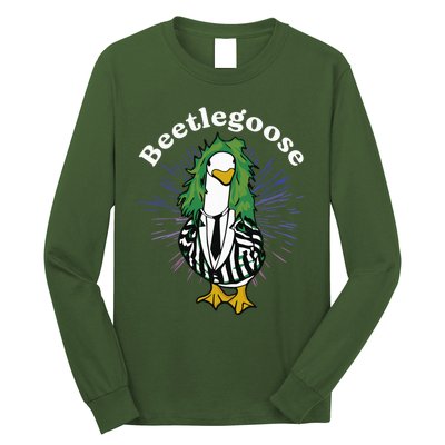 Beetlegoose Funny Silly Goose Spooky Design Funny Goose Costume Music Characters Long Sleeve Shirt