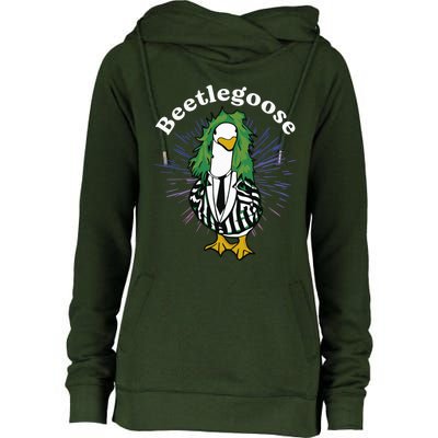 Beetlegoose Funny Silly Goose Spooky Design Funny Goose Costume Music Characters Womens Funnel Neck Pullover Hood