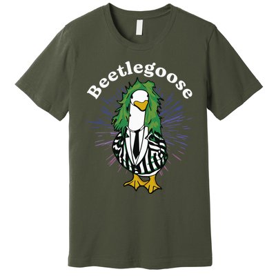 Beetlegoose Funny Silly Goose Spooky Design Funny Goose Costume Music Characters Premium T-Shirt