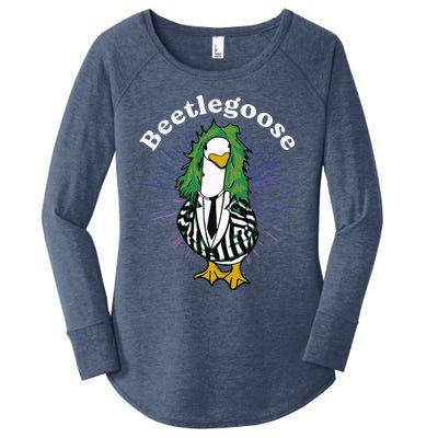 Beetlegoose Funny Silly Goose Spooky Design Funny Goose Costume Music Characters Women's Perfect Tri Tunic Long Sleeve Shirt