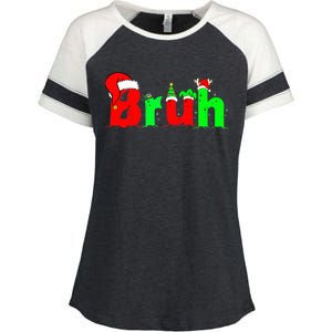 Bruh Funny Saying Bro Ns Christmas Pajamas Xmas Enza Ladies Jersey Colorblock Tee