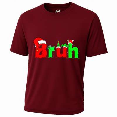 Bruh Funny Saying Bro Ns Christmas Pajamas Xmas Cooling Performance Crew T-Shirt