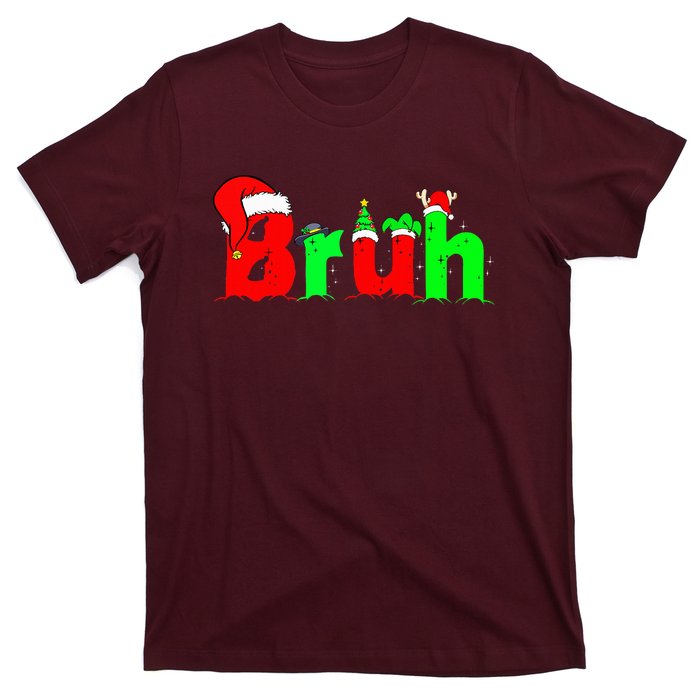 Bruh Funny Saying Bro Ns Christmas Pajamas Xmas T-Shirt