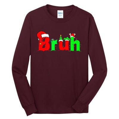 Bruh Funny Saying Bro Ns Christmas Pajamas Xmas Tall Long Sleeve T-Shirt