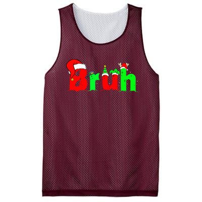 Bruh Funny Saying Bro Ns Christmas Pajamas Xmas Mesh Reversible Basketball Jersey Tank