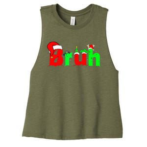 Bruh Funny Saying Bro Ns Christmas Pajamas Xmas Women's Racerback Cropped Tank