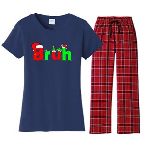 Bruh Funny Saying Bro Ns Christmas Pajamas Xmas Women's Flannel Pajama Set