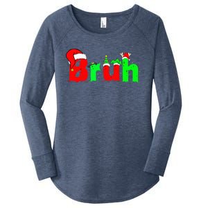 Bruh Funny Saying Bro Ns Christmas Pajamas Xmas Women's Perfect Tri Tunic Long Sleeve Shirt