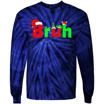 Bruh Funny Saying Bro Ns Christmas Pajamas Xmas Tie-Dye Long Sleeve Shirt