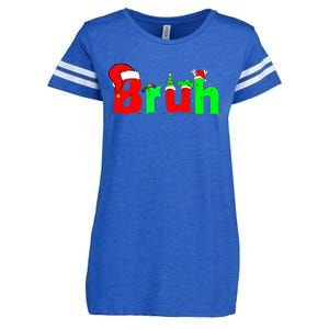 Bruh Funny Saying Bro Ns Christmas Pajamas Xmas Enza Ladies Jersey Football T-Shirt