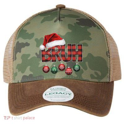Bruh Funny Saying Bro Christmas Pajamas Xmas Legacy Tie Dye Trucker Hat